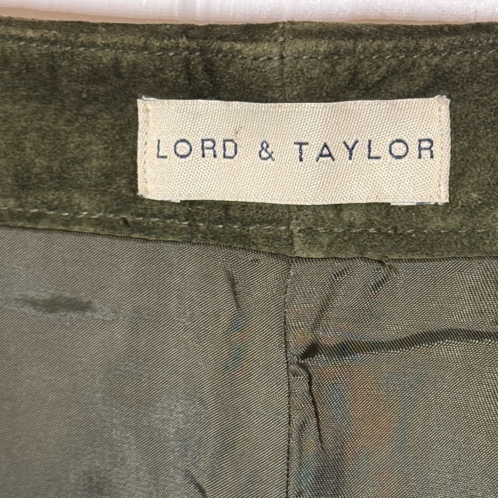 Lord & Taylor 100% Green Leather Pants - Picture 6 of 6